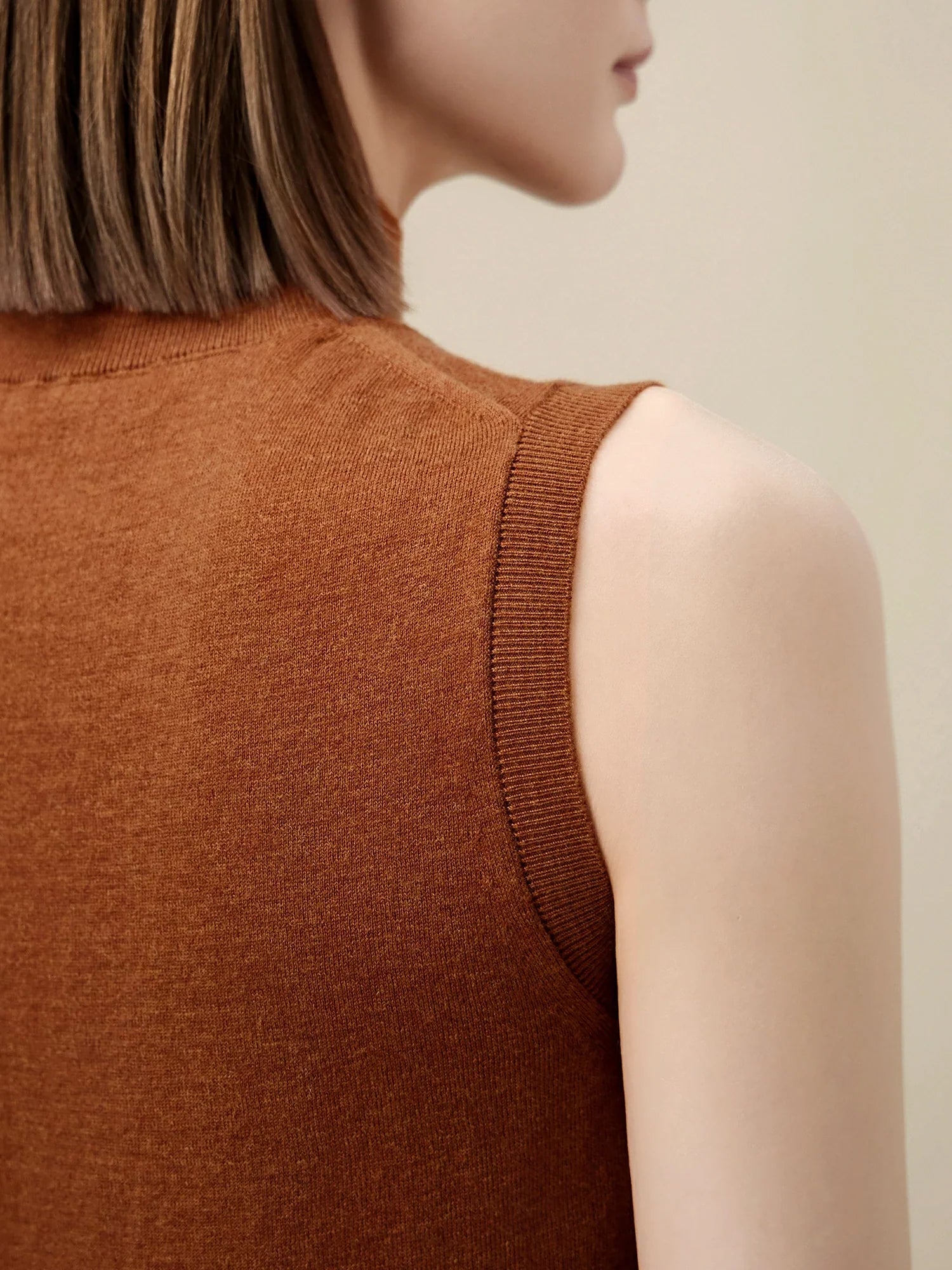 Levauro Yün Balıkçı Yaka Kolsuz Kazak Yelek Üst