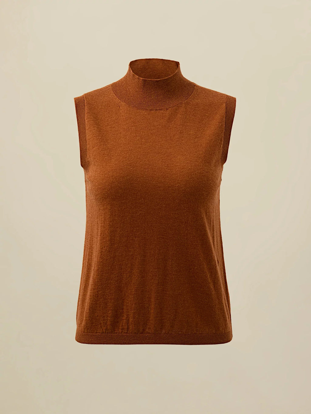 Levauro Yün Balıkçı Yaka Kolsuz Kazak Yelek Üst