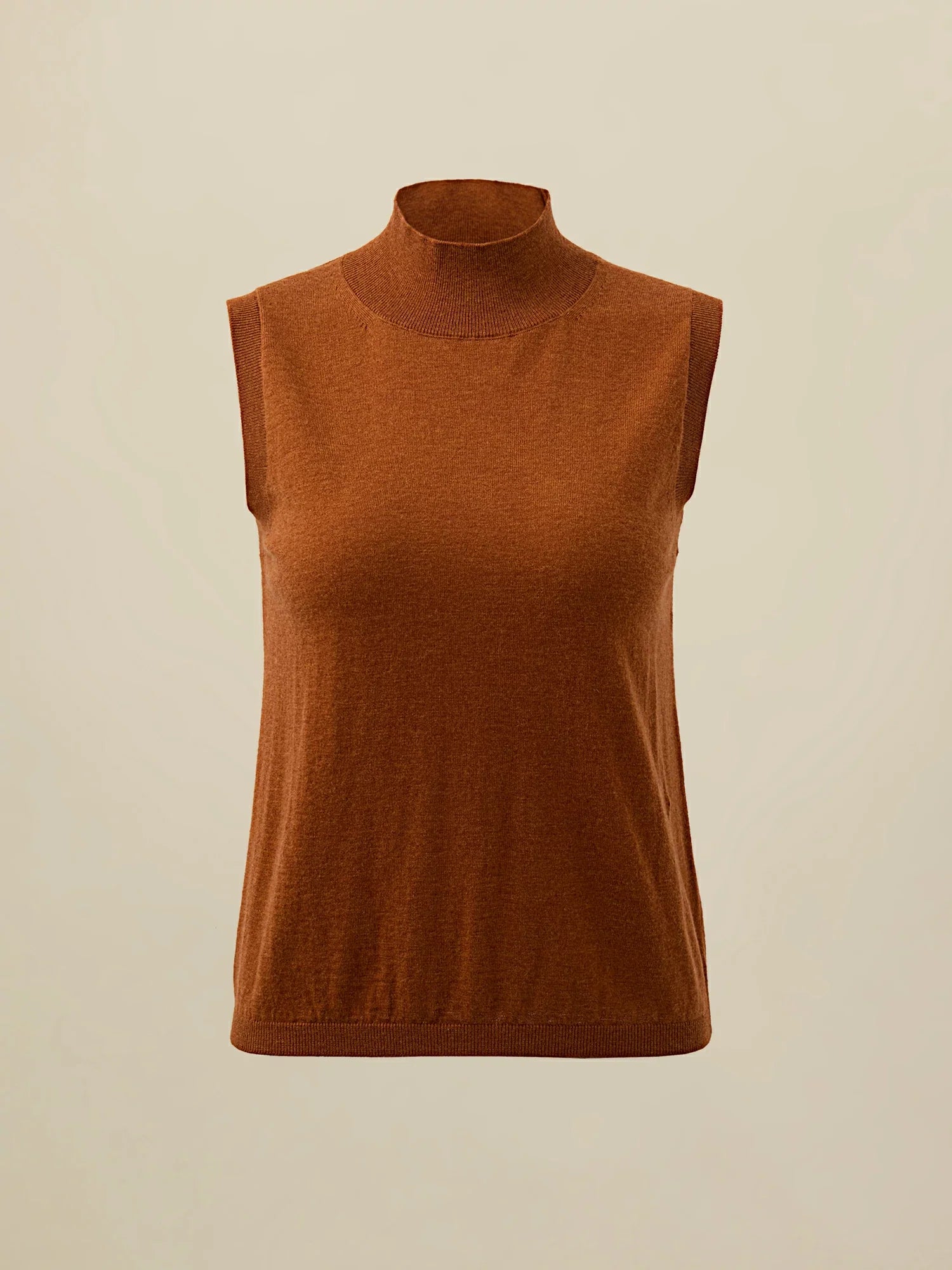 Levauro Yün Balıkçı Yaka Kolsuz Kazak Yelek Üst