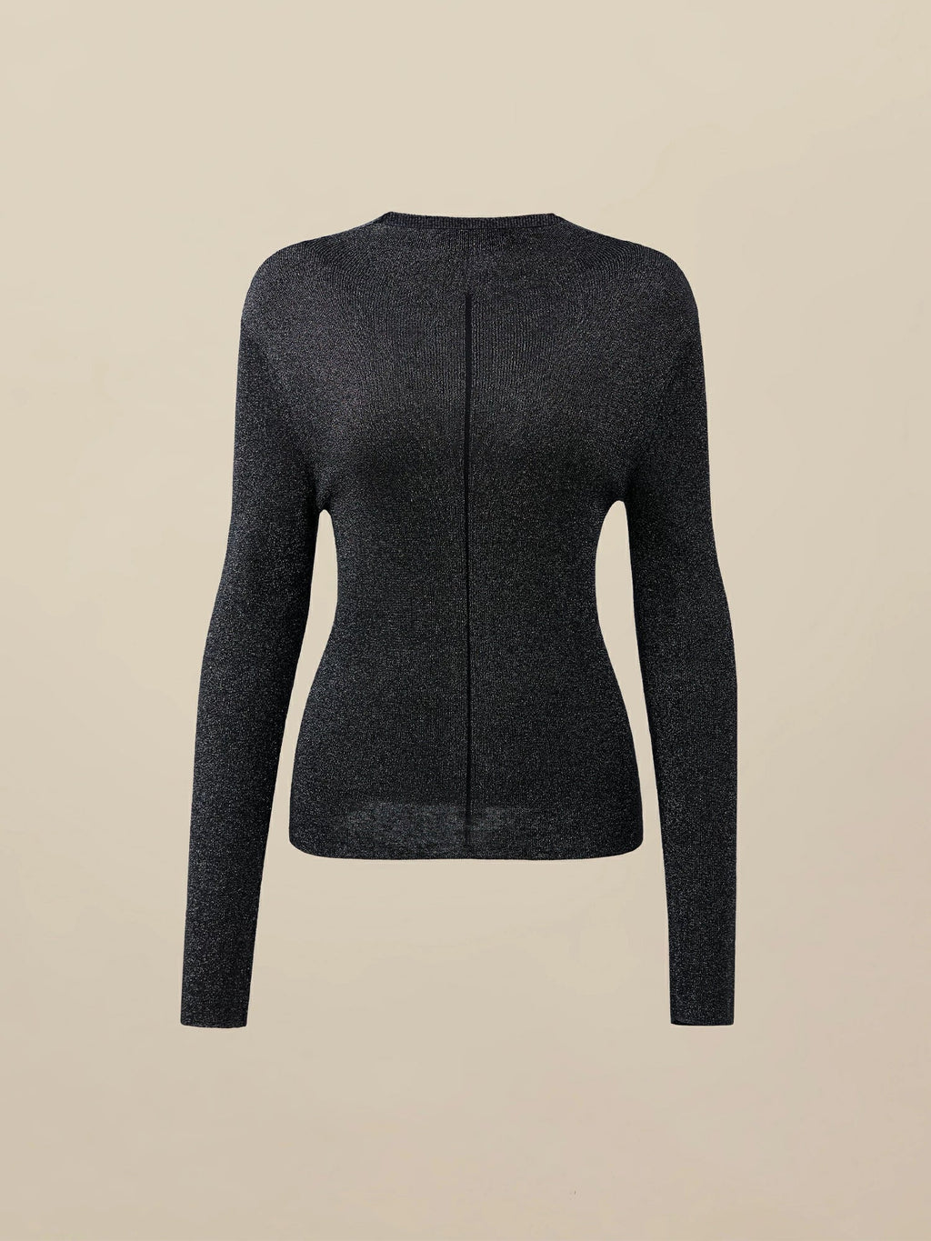 Levauro Gümüş İplik Stand Yaka Kazak Üstü