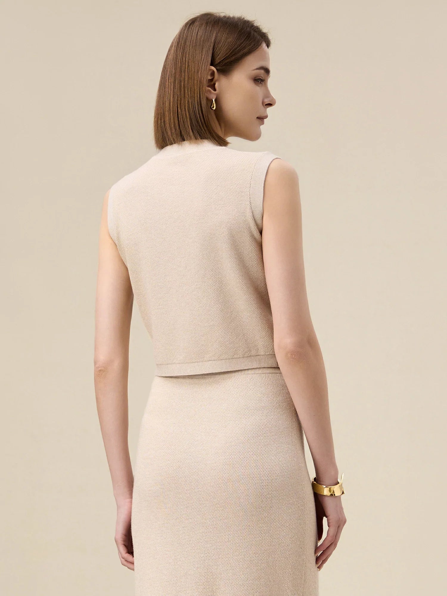 Levauro Yün Altın Gümüş İplik Kazak Yelek