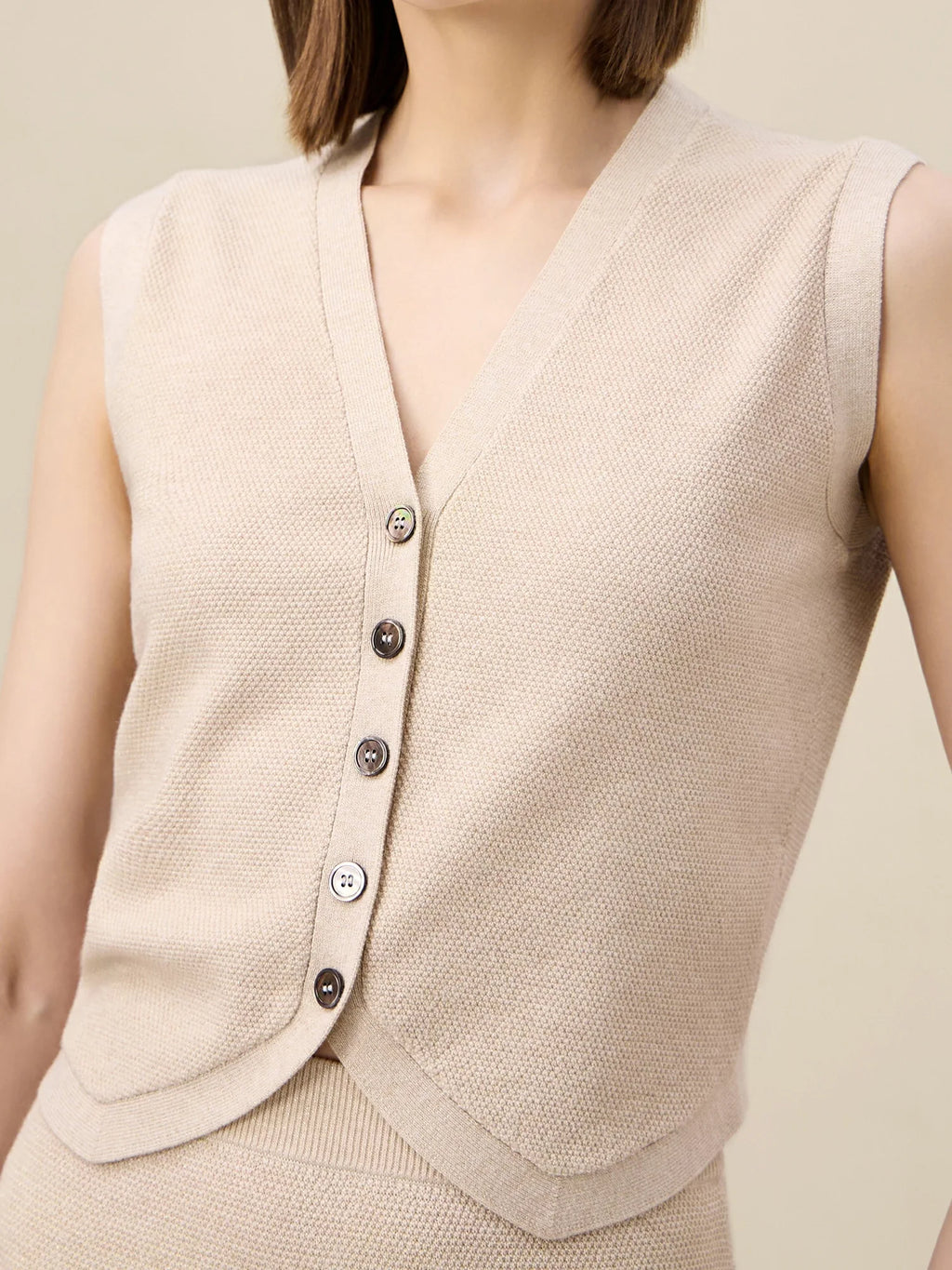 Levauro Yün Altın Gümüş İplik Kazak Yelek