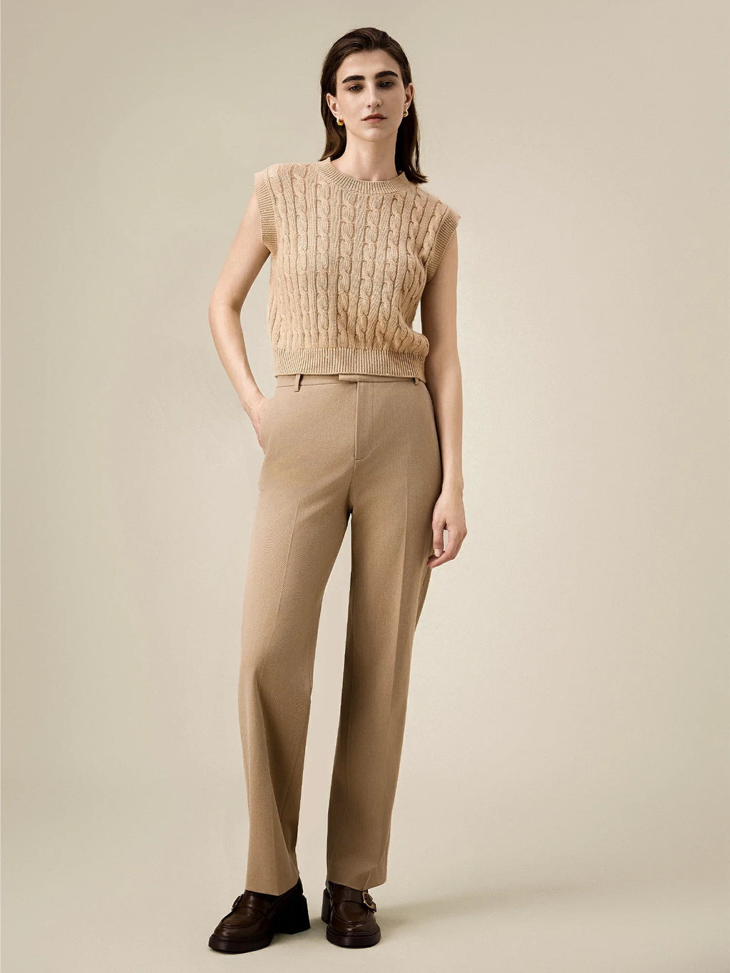 Levauro Kadın Yün Kolsuz Payetli Örme Yelek