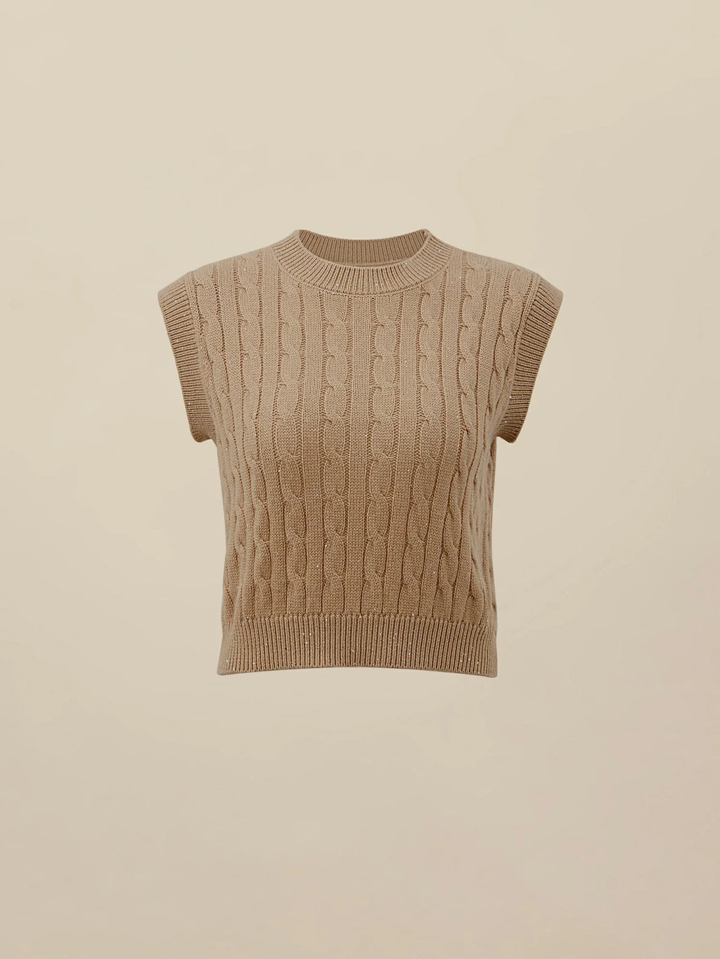 Levauro Kadın Yün Kolsuz Payetli Örme Yelek