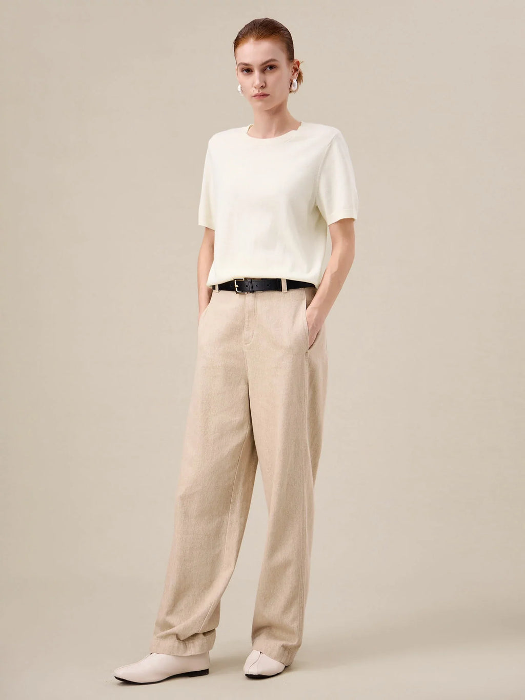 Levauro Yün Kısa Kollu Kazak Tişört