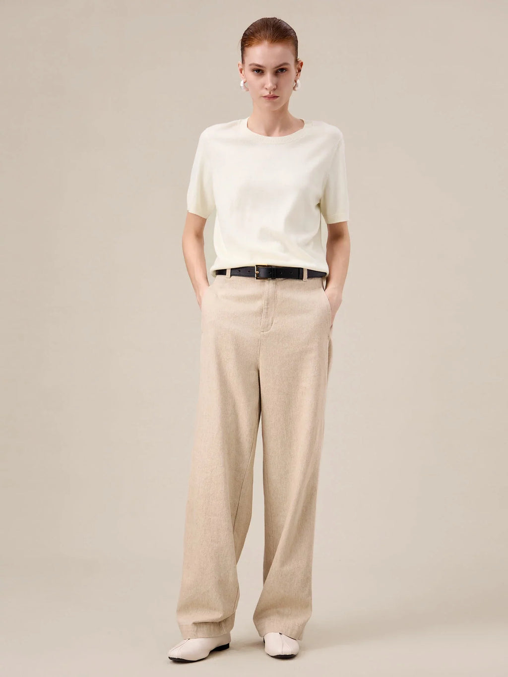 Levauro Yün Kısa Kollu Kazak Tişört