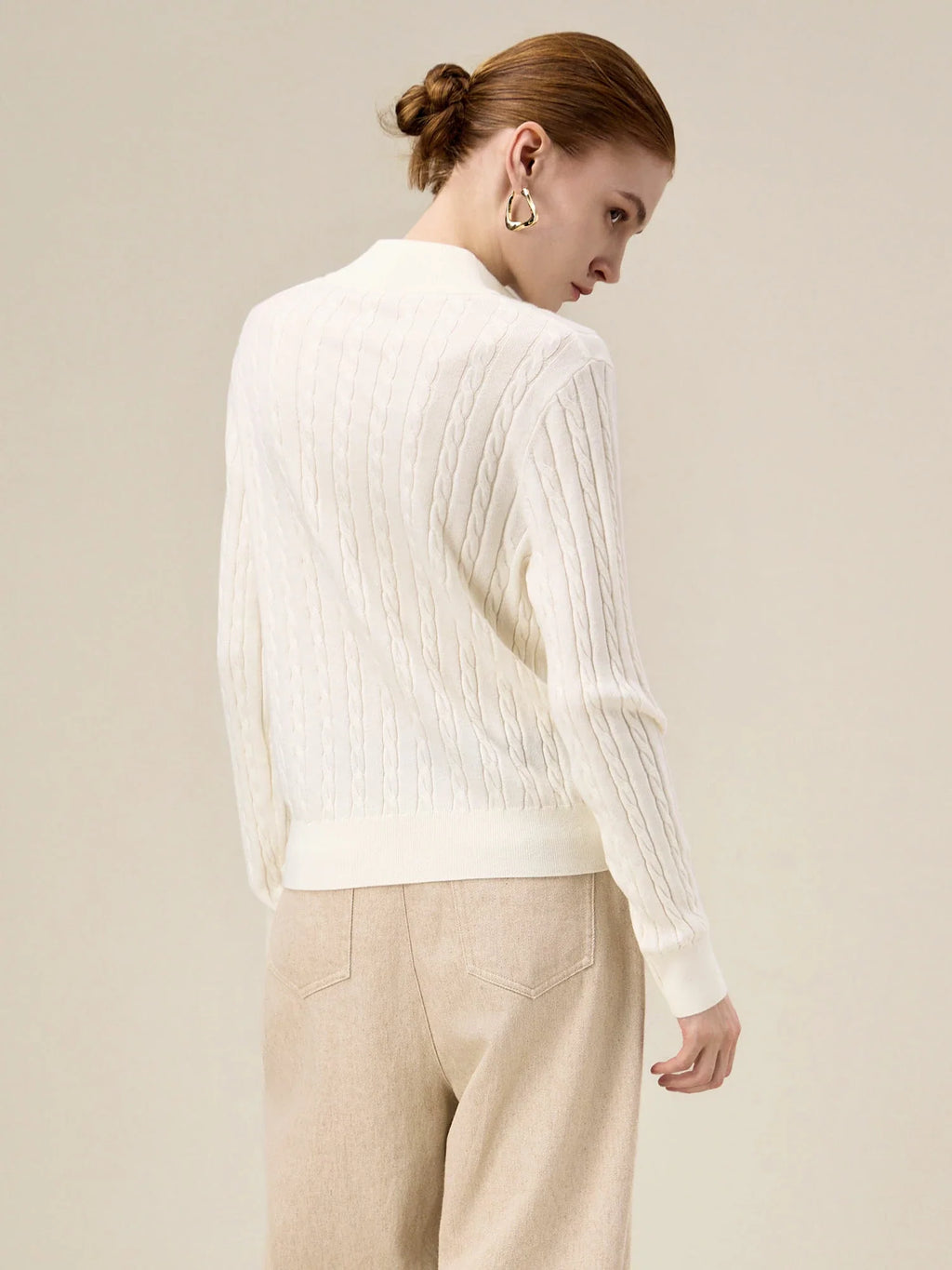 Levauro Yün Yarım Balıkçı Yaka Fermuarlı Örgü Kazak