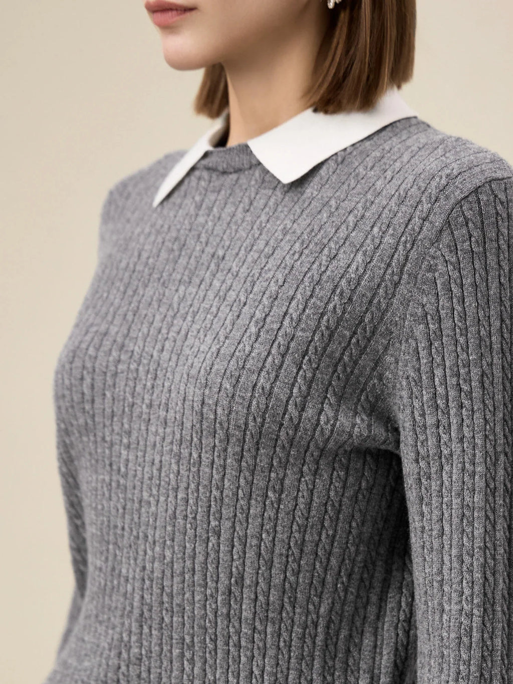 Levauro Kadın %100 Yün Yaka Örgü Kazak