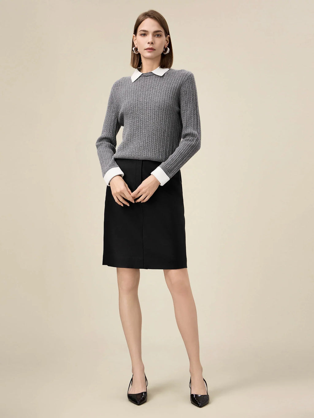 Levauro Kadın %100 Yün Yaka Örgü Kazak