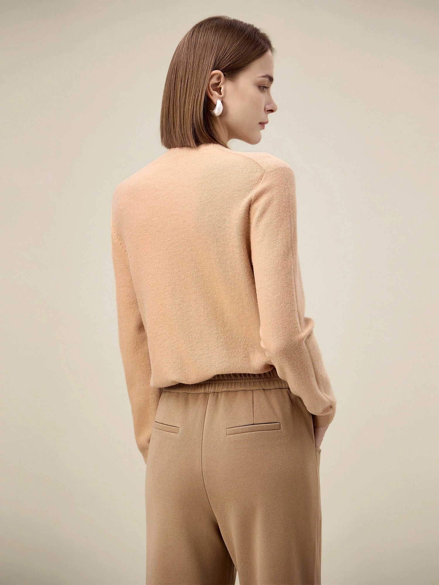 Levauro Kadınlar İçin %100 Yün Basit Örgü Kazak