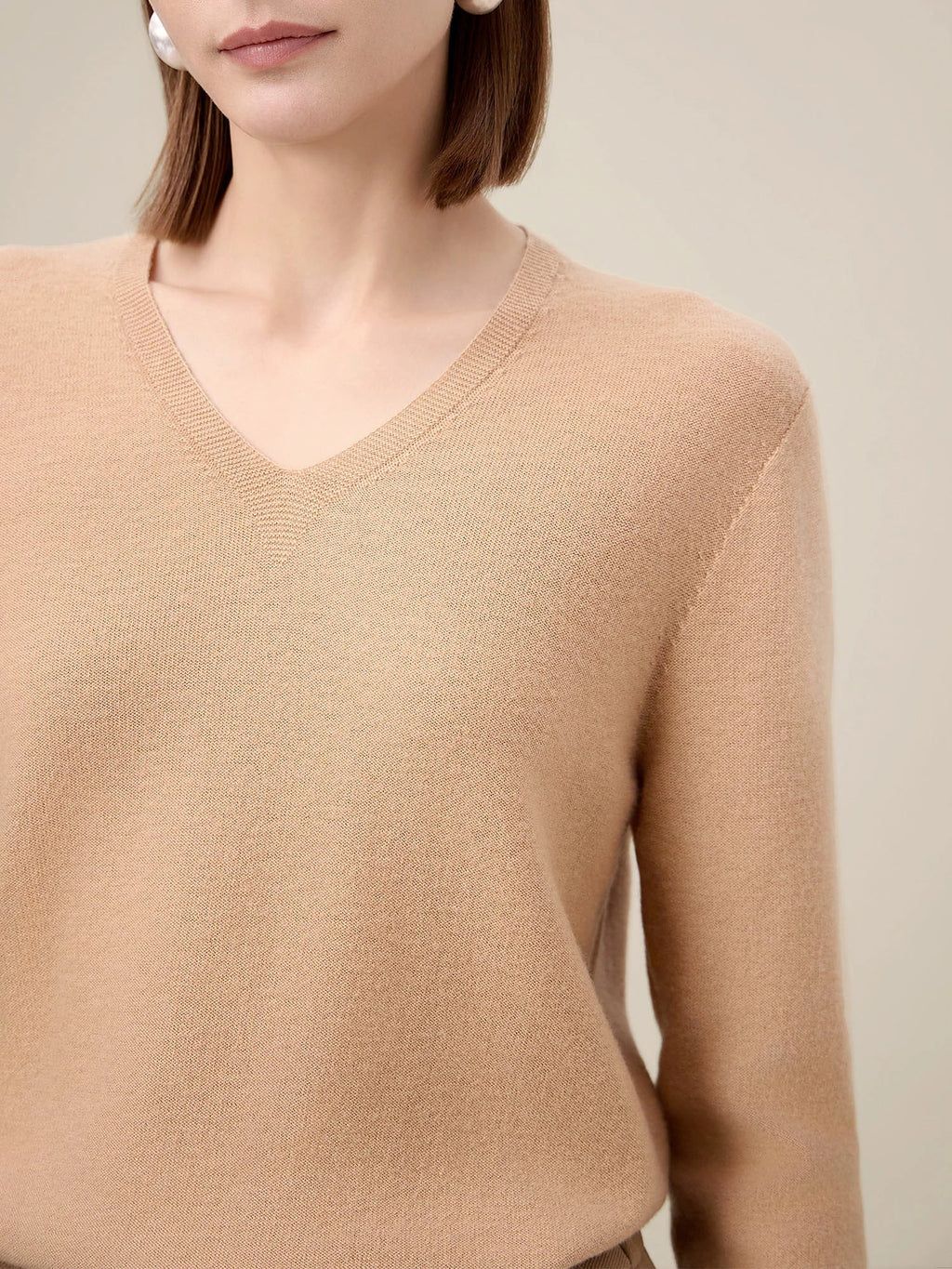 Levauro Kadınlar İçin %100 Yün Basit Örgü Kazak