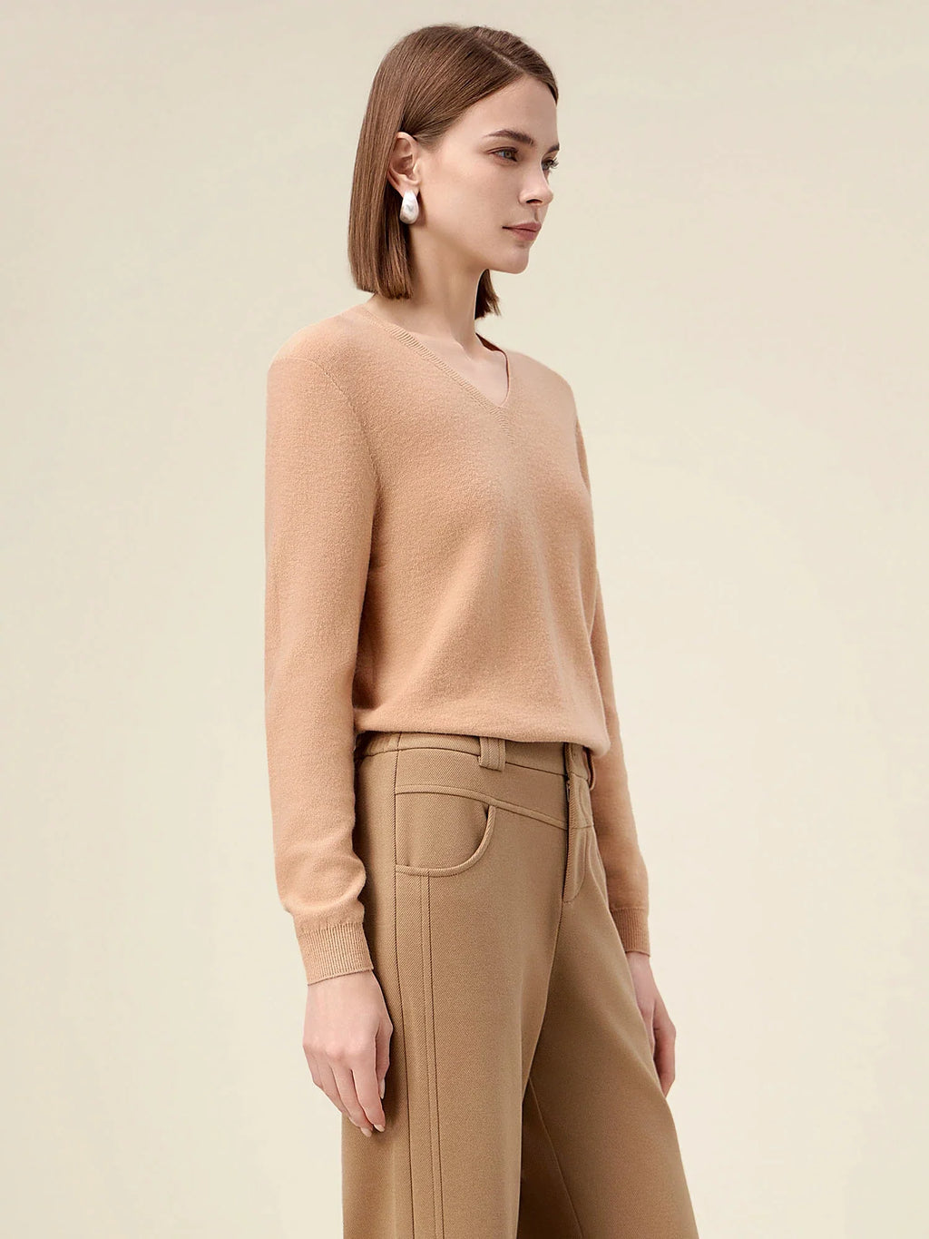 Levauro Kadınlar İçin %100 Yün Basit Örgü Kazak