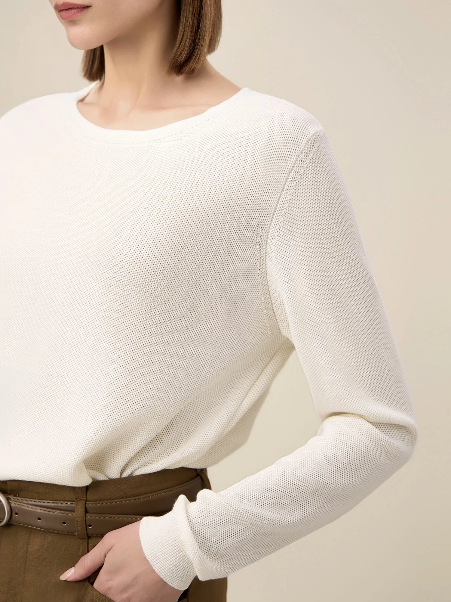 Levauro Kadın %100 Lyocell Jakarlı Örgü Kazak