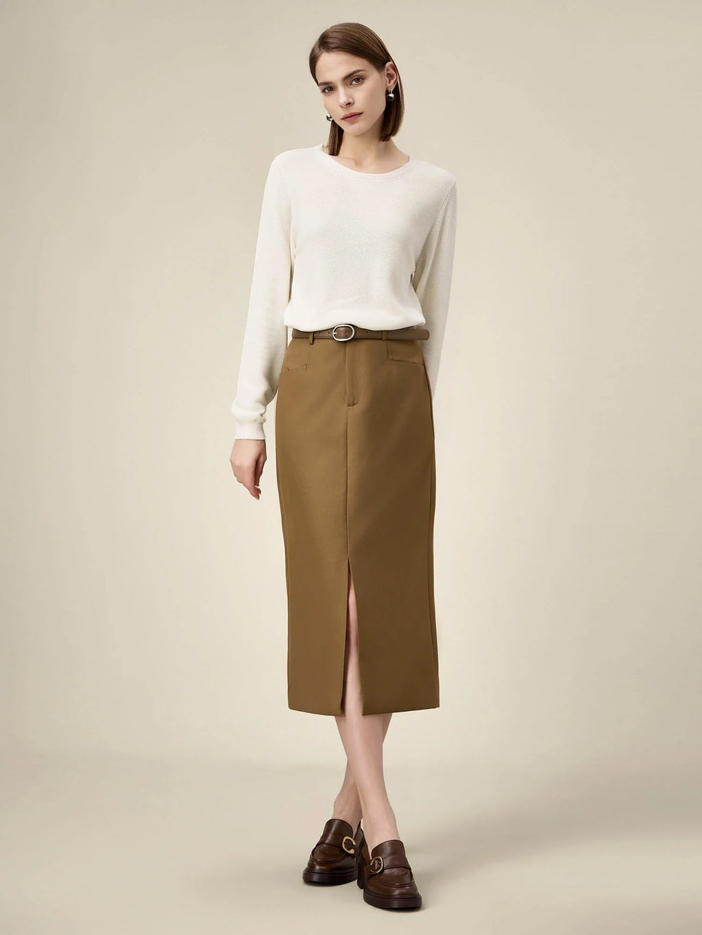 Levauro Kadın %100 Lyocell Jakarlı Örgü Kazak