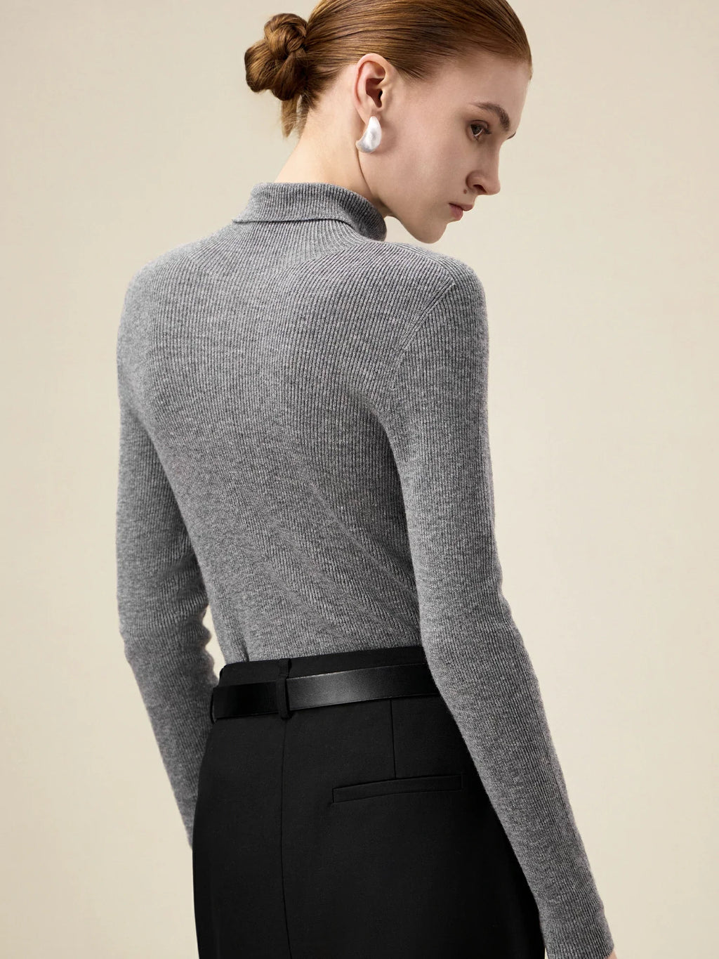 Levauro Kadın %100 Yün Yüksek Yaka Örme Kazak