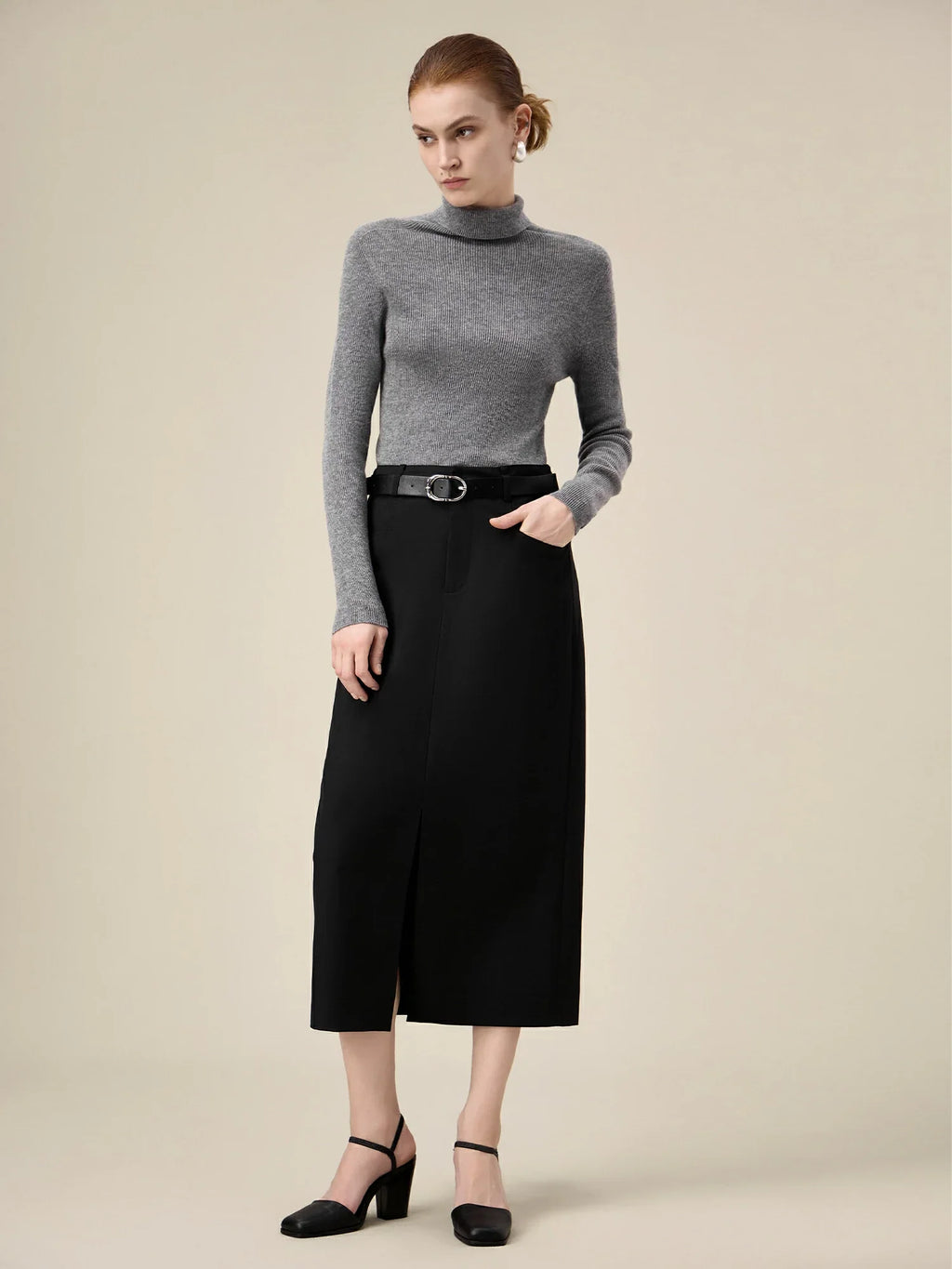 Levauro Kadın %100 Yün Yüksek Yaka Örme Kazak