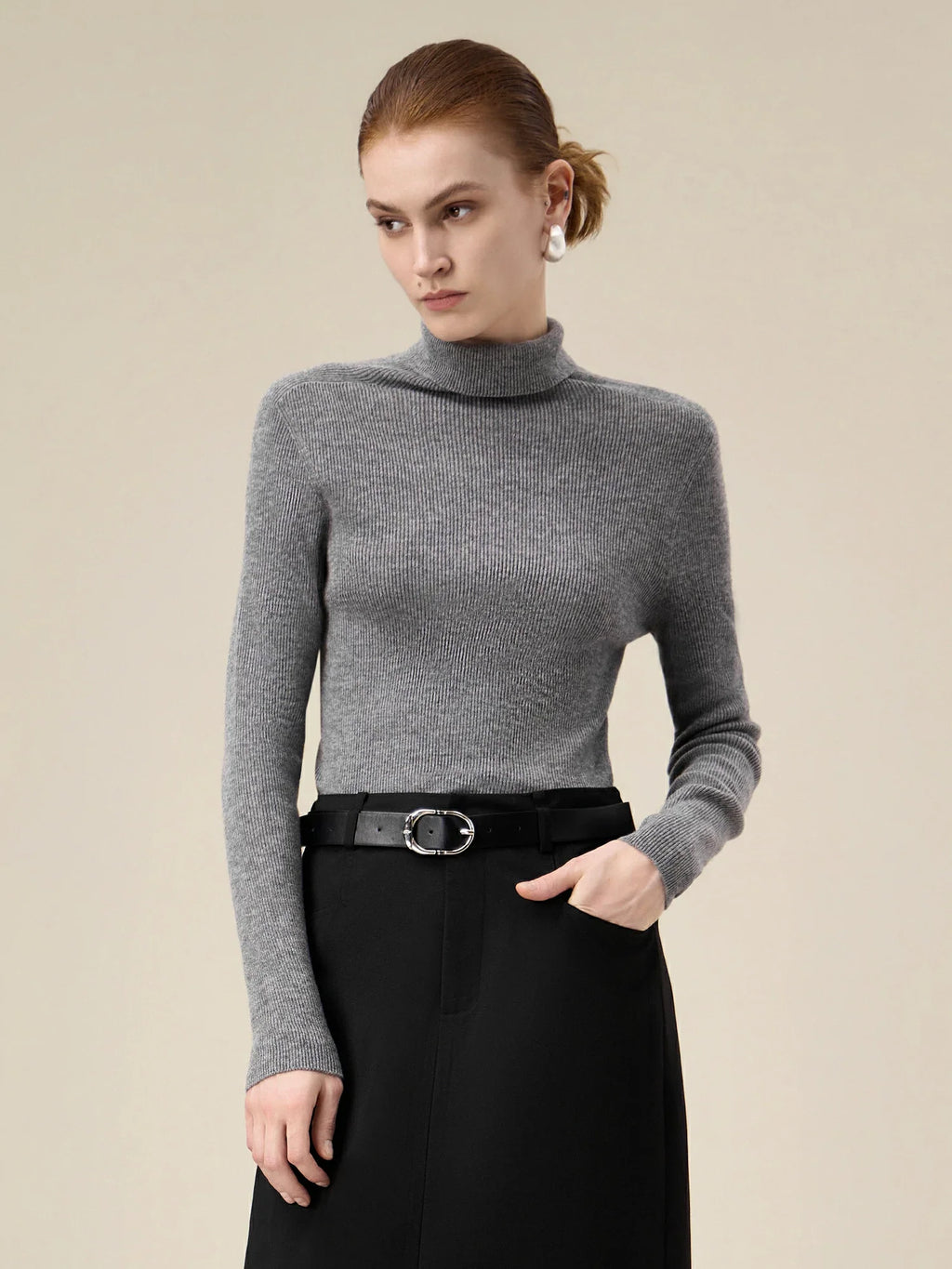 Levauro Kadın %100 Yün Yüksek Yaka Örme Kazak