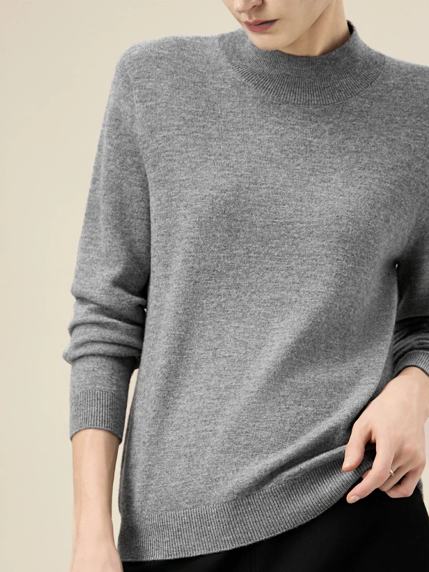 Levauro Kadın %100 Yün Yarım Balıkçı Yaka Örme Kazak