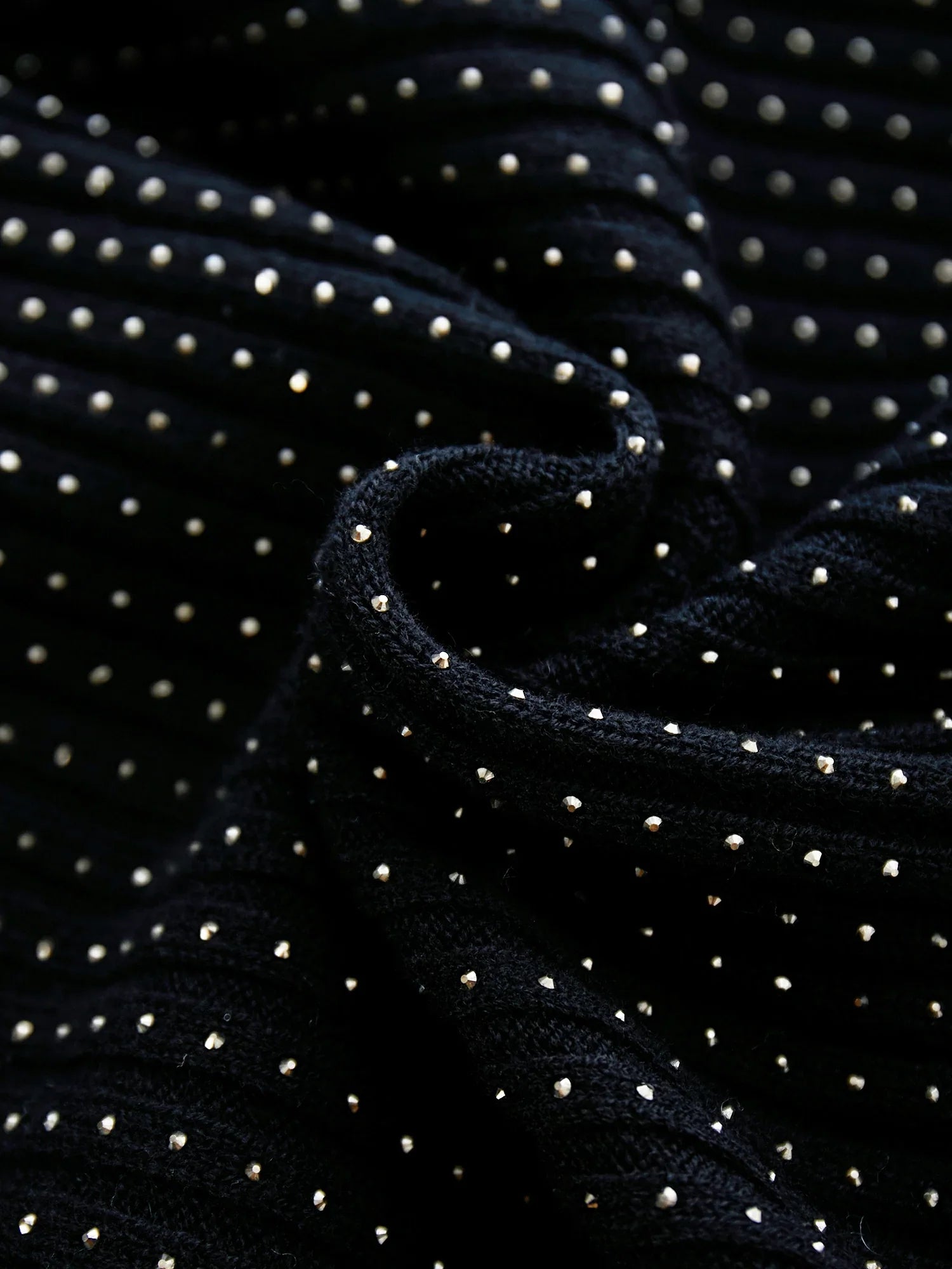 Levauro %100 Yün Balıkçı Yaka Uzun Kollu Taşlı Kazak