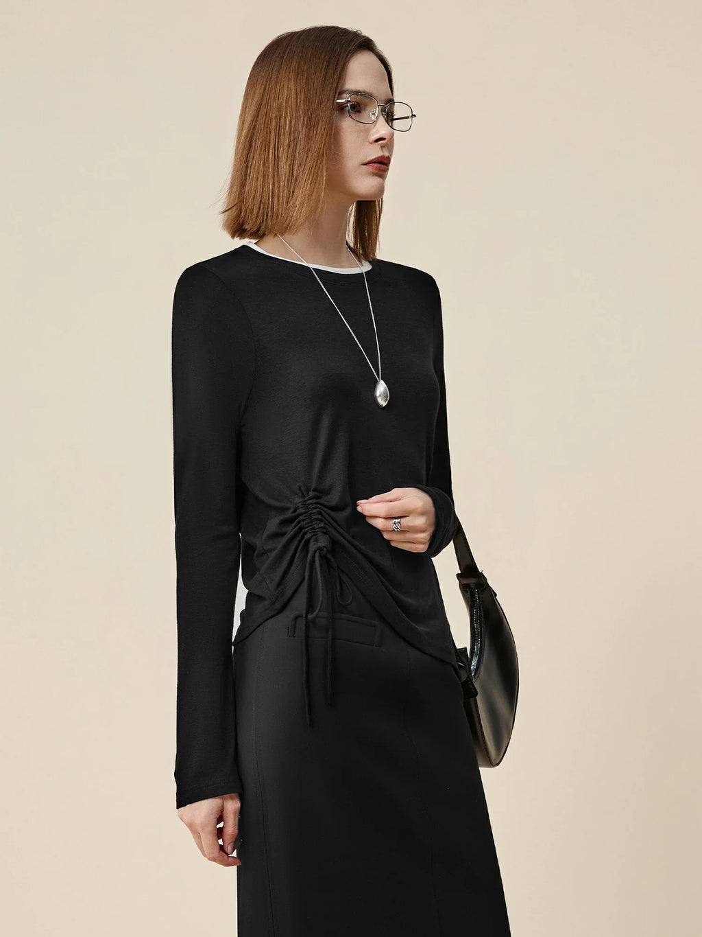 Levauro Lyocell ve Yünlü Bağcıklı Tişört