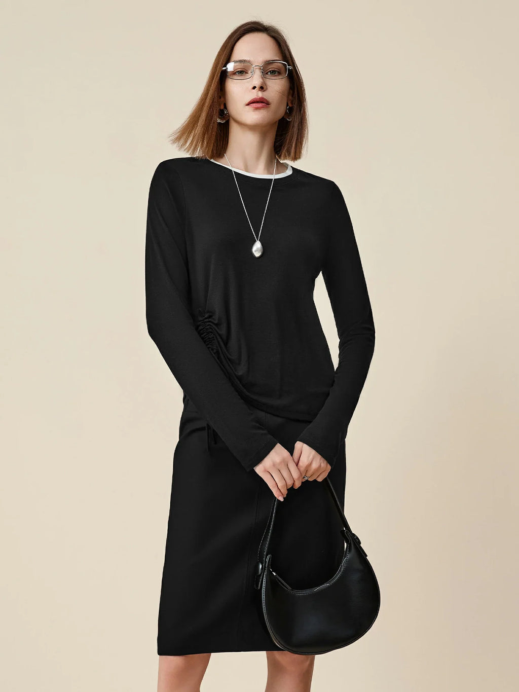 Levauro Lyocell ve Yünlü Bağcıklı Tişört