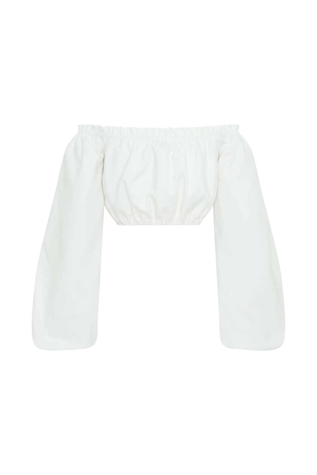 Levauro  Salome Düşük Omuz Crop Top - Beyaz