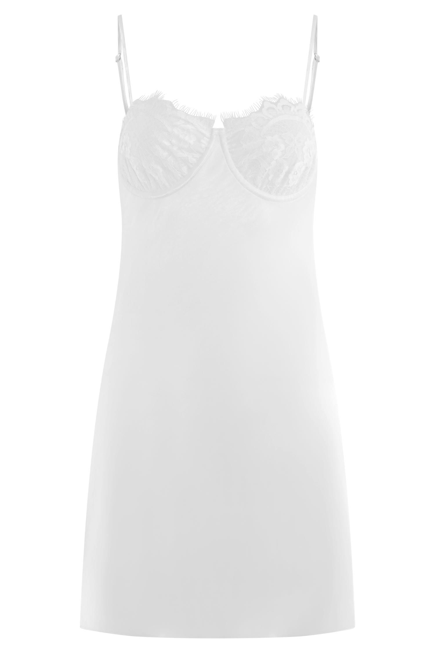 Levauro Scarlett Saten Slip Mini Elbise - Fildişi