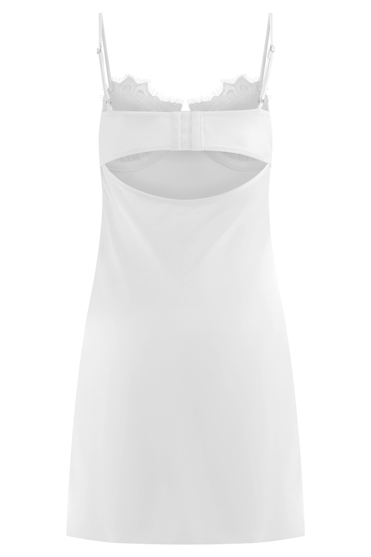 Levauro Scarlett Saten Slip Mini Elbise - Fildişi