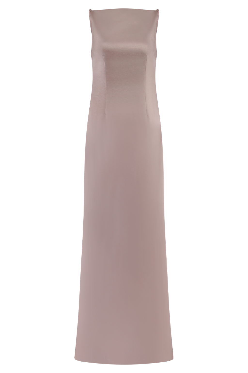 Levauro Mor Kolsuz Saten Maxi Elbise - Soft Pembe
