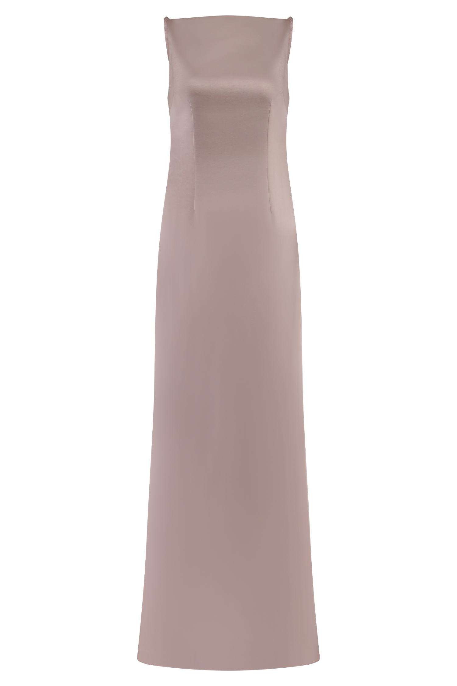 Levauro Mor Kolsuz Saten Maxi Elbise - Soft Pembe