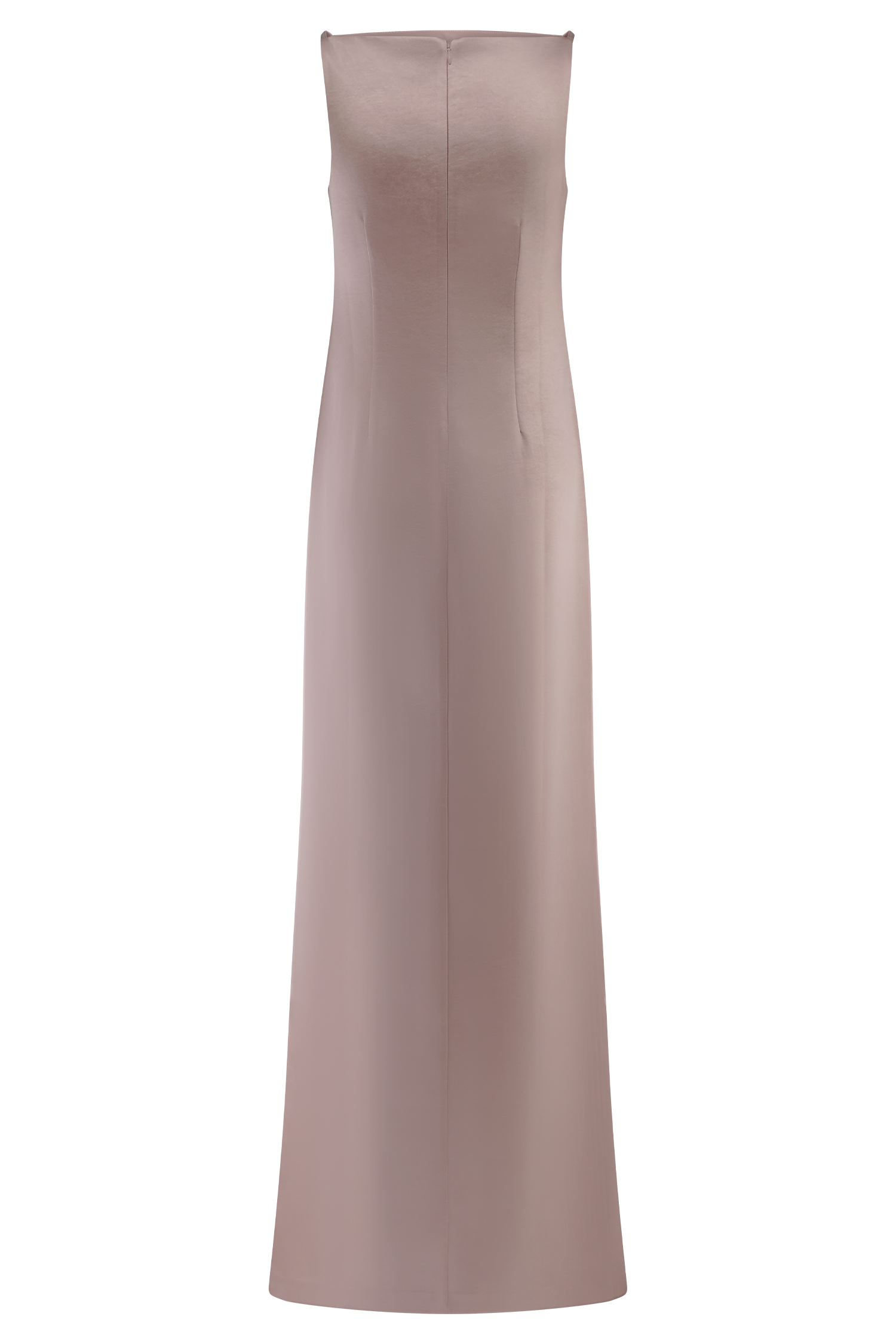 Levauro Mor Kolsuz Saten Maxi Elbise - Soft Pembe
