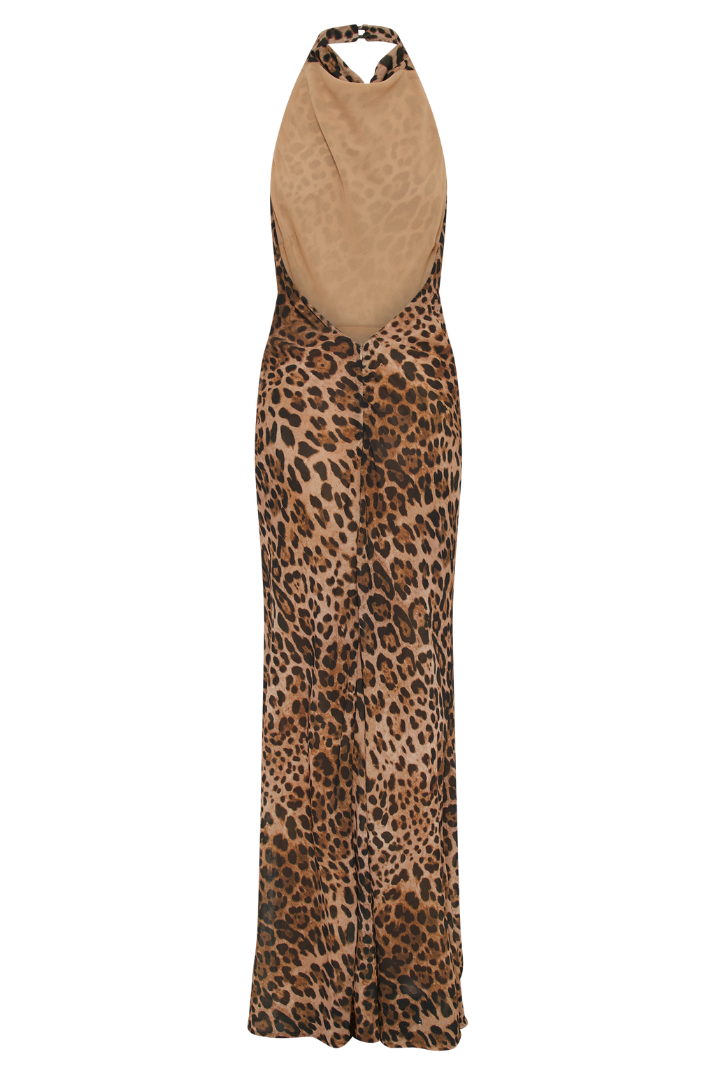 Levauro  Estella Şifon Kukuletalı Maxi Elbise - Leopar Desenli